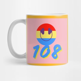 108 smiley face logo Mug